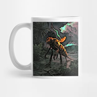 watercolor honey bee dinosaur nightmare Mug